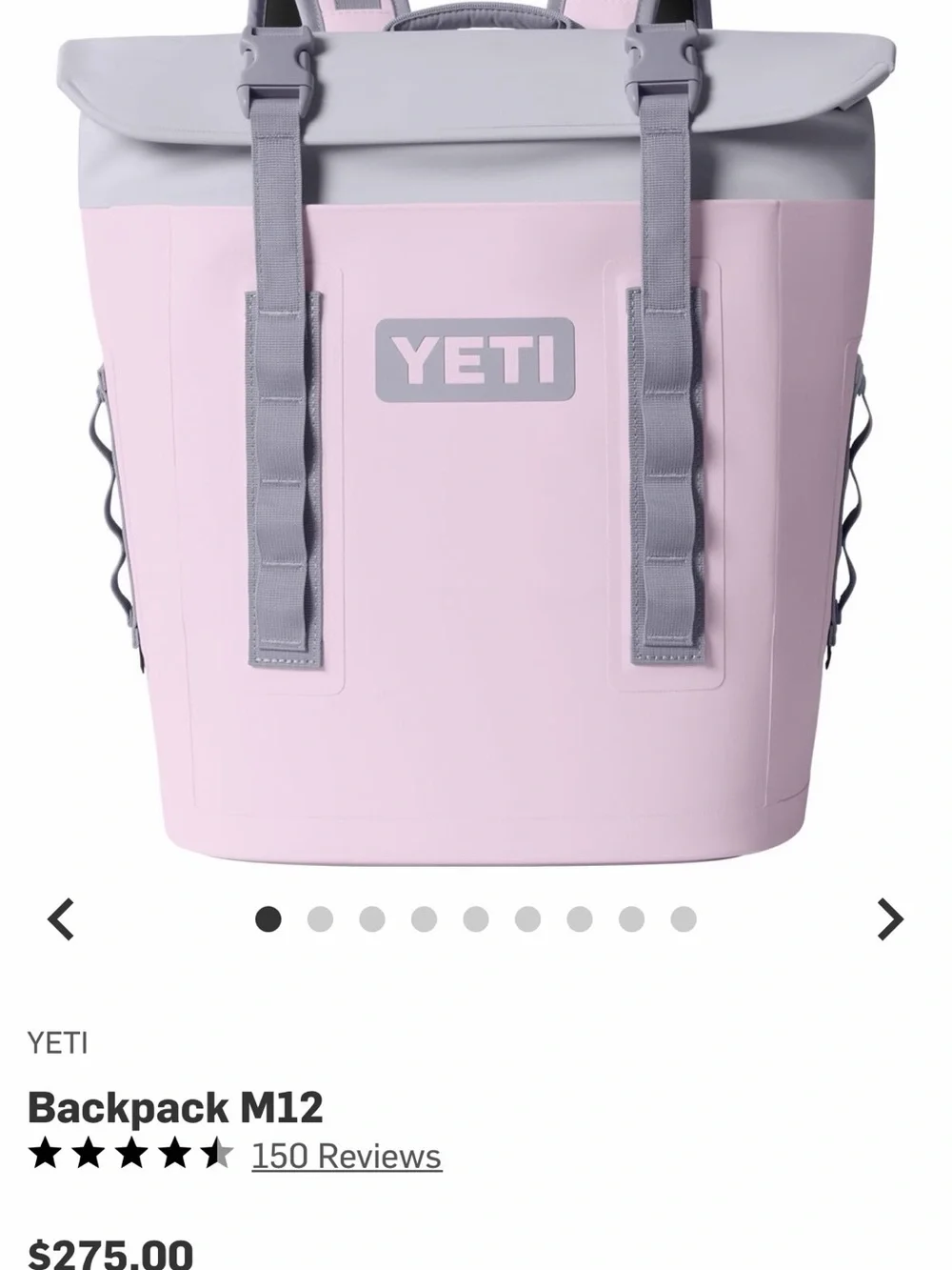 Yeti White Soft Cooler Backpack with Gray Accents M12 - Picture 5 of 6